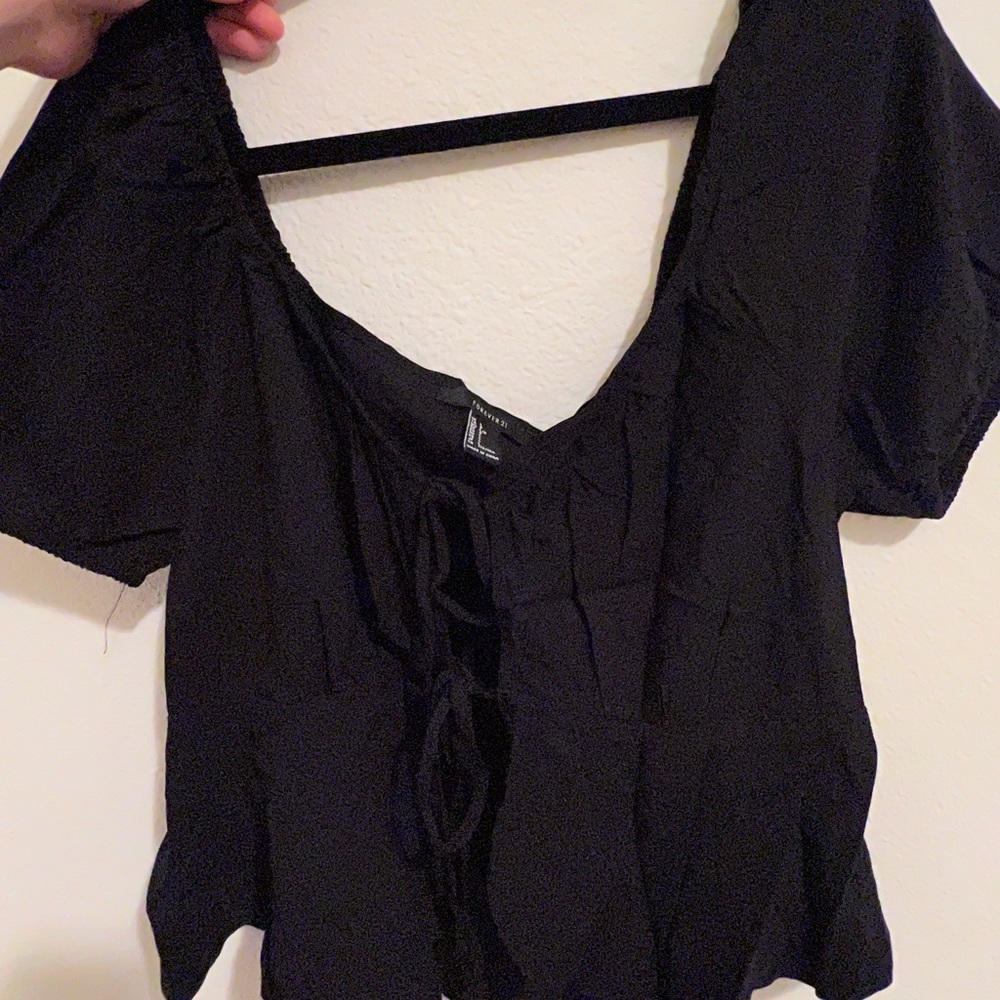 Black Tie Front Shirt